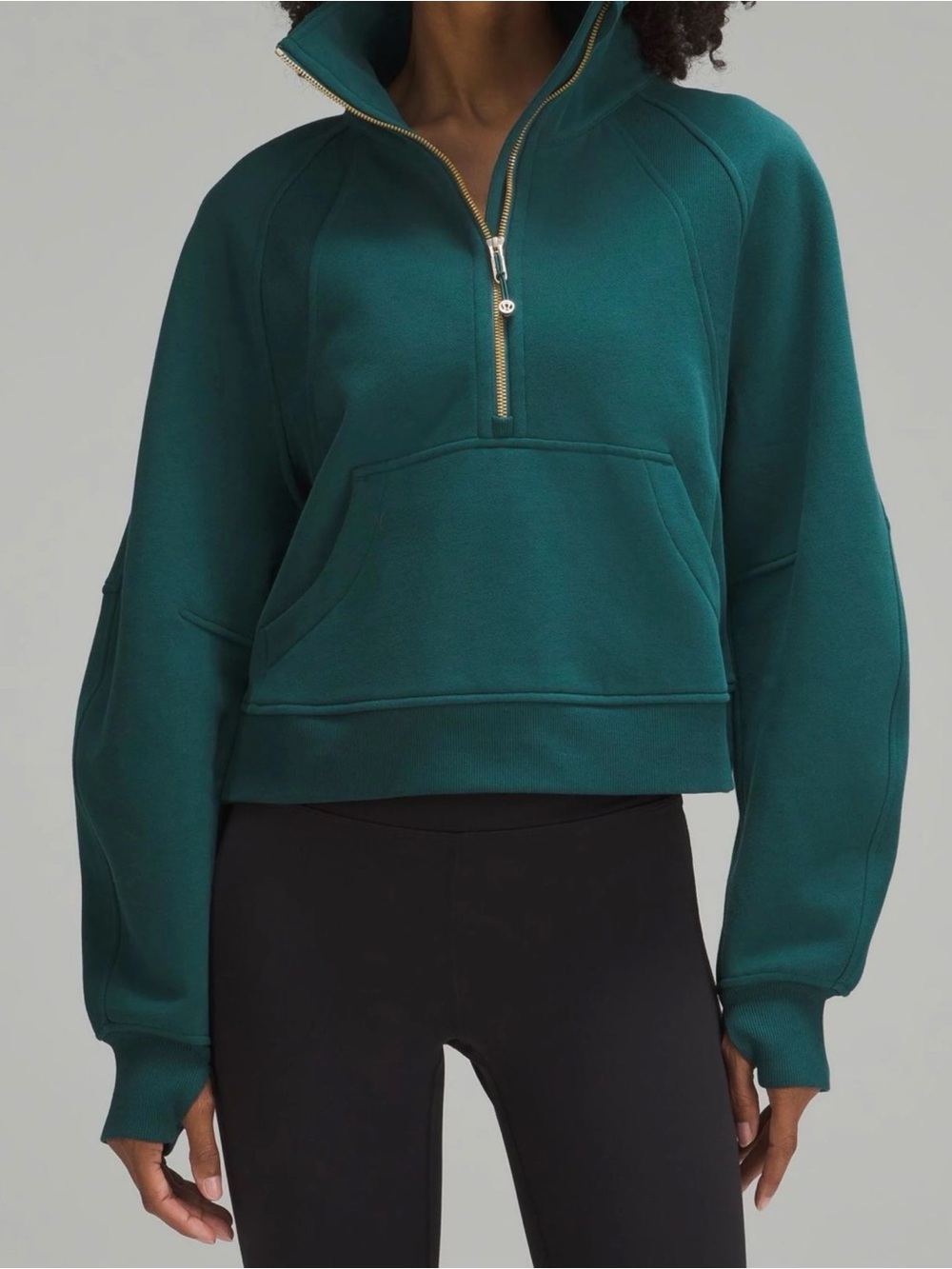 Lululemon Scuba Oversized Funnel Neck Half Zip Storm Teal XS/S